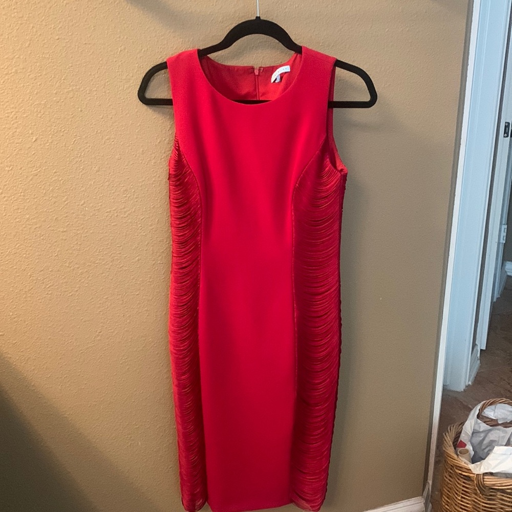 NWOT never worn Antonio Melani red sheath dress with string detail sz 4